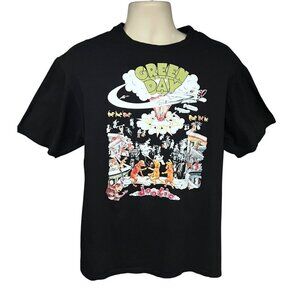 Green Day Dookie Rock Punk Music Album Mens Black Graphic T-Shirt XL Stretch